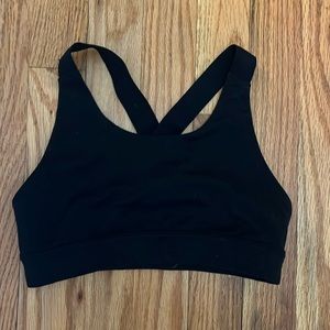 Girls black sports bra